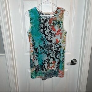 Soft Surroundings Abstract Textured Sheer Tank Top M